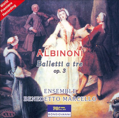 Balletti à tre (12), for 2 violins, cello & continuo, Op. 3 (T. 3)