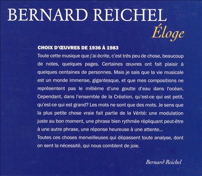 Bernard Reichel: Éloge [Box Set]