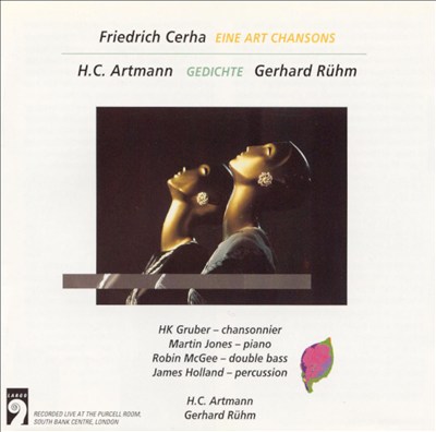 Eine Art Chansons (60), for amplified voice, piano & percussion