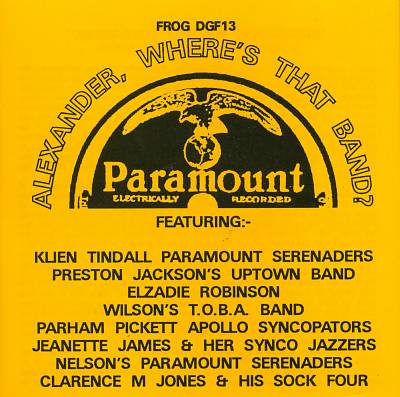 Alexander, Where's That Band? Paramount Recordings Chicago 1926-1928