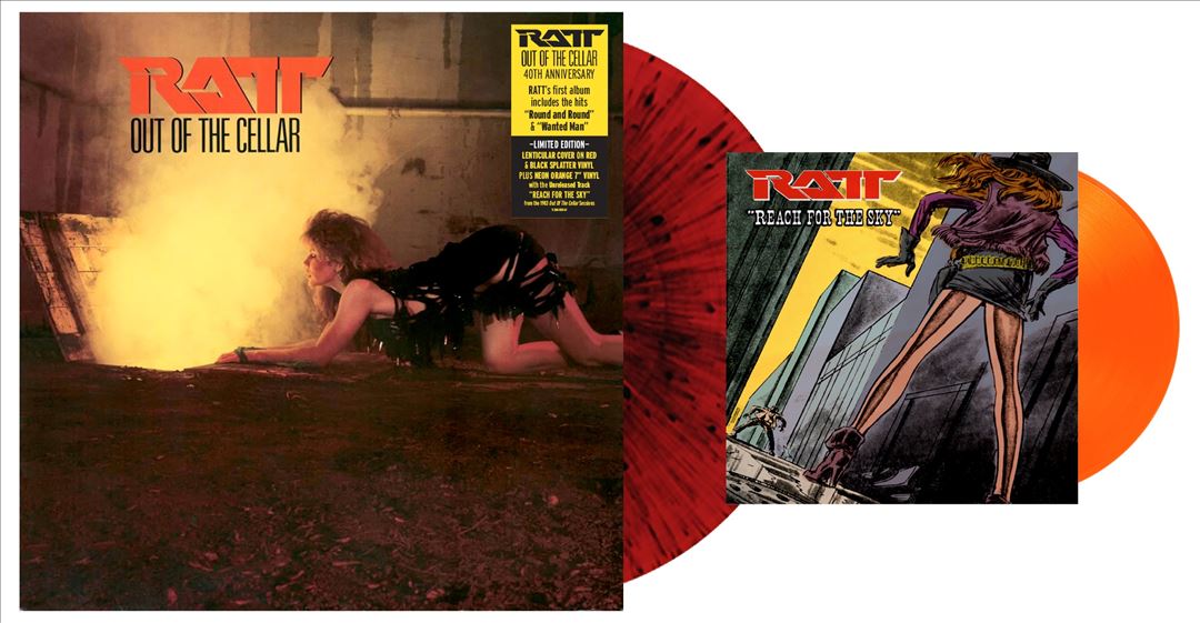 RATT OUT OF THE CELLAR [40TH ANNIVERSARY] [RED/BLACK SPLATTER LP/NEON ORANGE 7" - Afbeelding 1 van 1