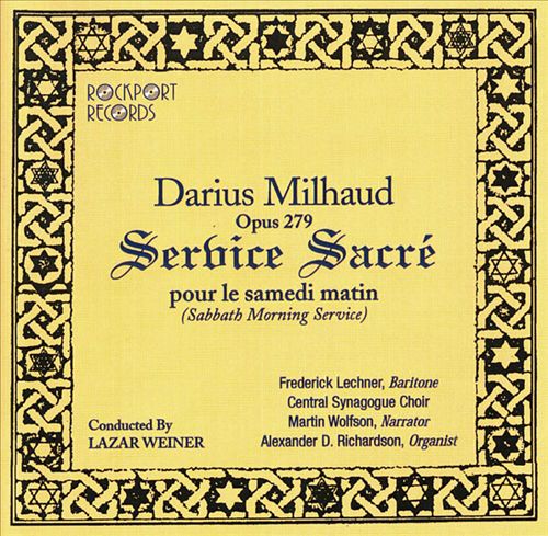 Service sacre pour le samedi matin, for solo voice, reciter, chorus & orchestra (or organ), Op. 279