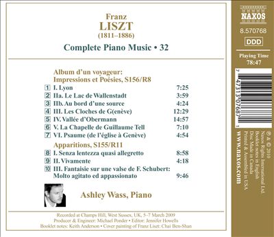Liszt: Album d'un Voyageur: Impressions et Poésies; Apparitions