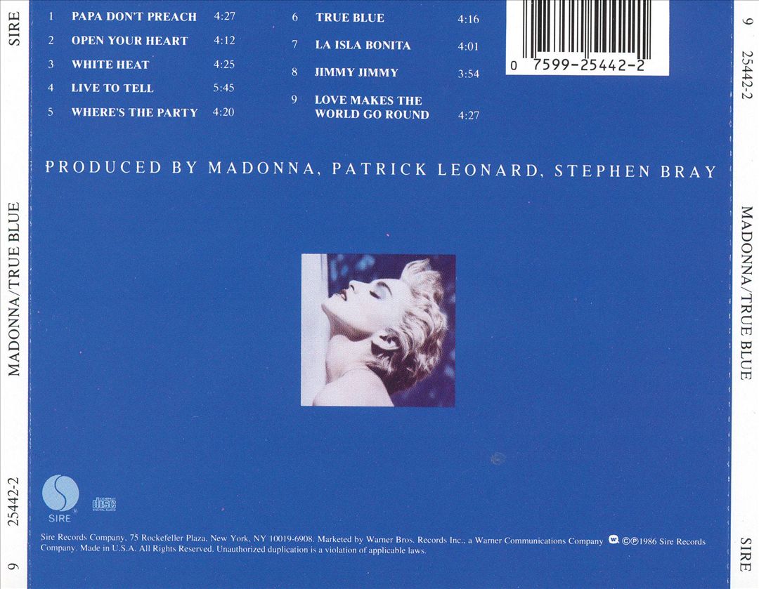 MADONNA TRUE BLUE NEW CD - Foto 1 di 1
