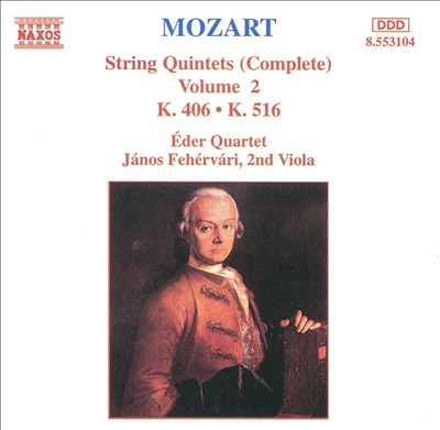 Quintet for 2 violins, 2 violas & cello No. 4 in G minor ("String Quintet No. 4"), K. 516