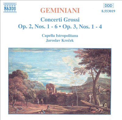 Concerti Grossi (6), for 2 violins, viola, cello, strings & continuo, Op. 2