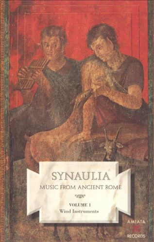 Etruria, for double flute, scabillum, cymbals, 3 tympana, voices & crotales