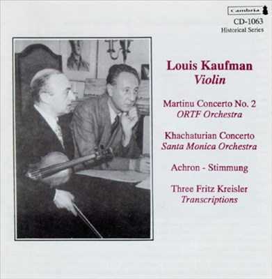 Martinu Concerto No. 2; Khachaturian: Concerto, etc.