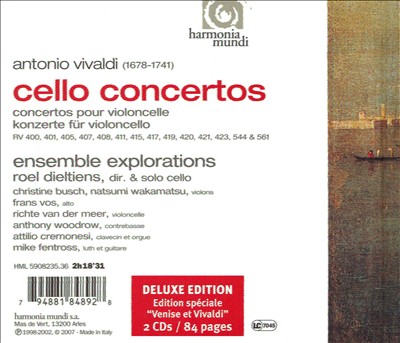 Cello Concerto, for cello, strings & continuo in C major, RV 400