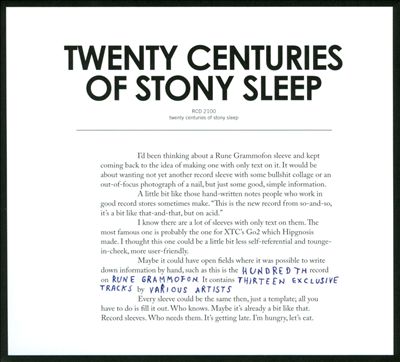 Twenty Centuries of Stony Sleep