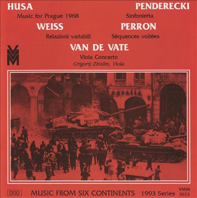Karel Husa: Music for Prague 1968; Krzysztof Penderecki: Sinfonietta; Ferdinand Weiss: Relazioni variabili; etc.