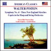 Walter Piston: Symphony No. 4; Three New England Sketches; Capriccio for Harp and String Orchestra